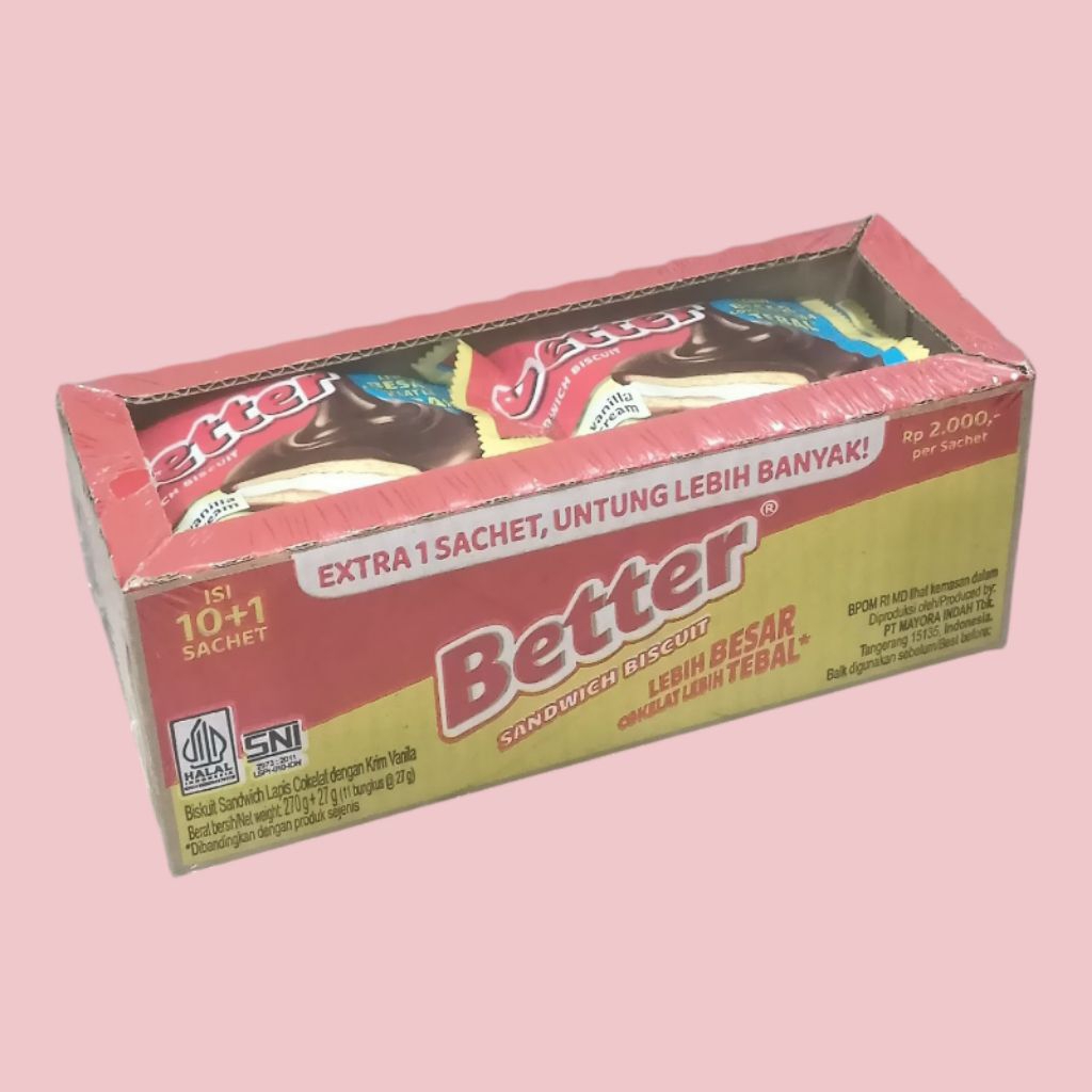 

Roma Better Sandwich Vanila Biscuit 22 gram (10 pcs/pack)