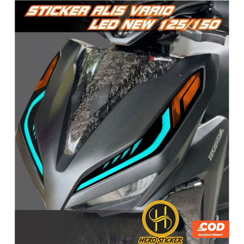 Stiker Sticker Lampu Alis Vario New 125/150 2018-2023 Terbaru Lazy Eyes