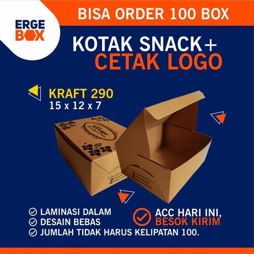 

Snack Box - Dus Snack - Cetak Dus Kue 15x12x7- Paper Kraft Laminasi