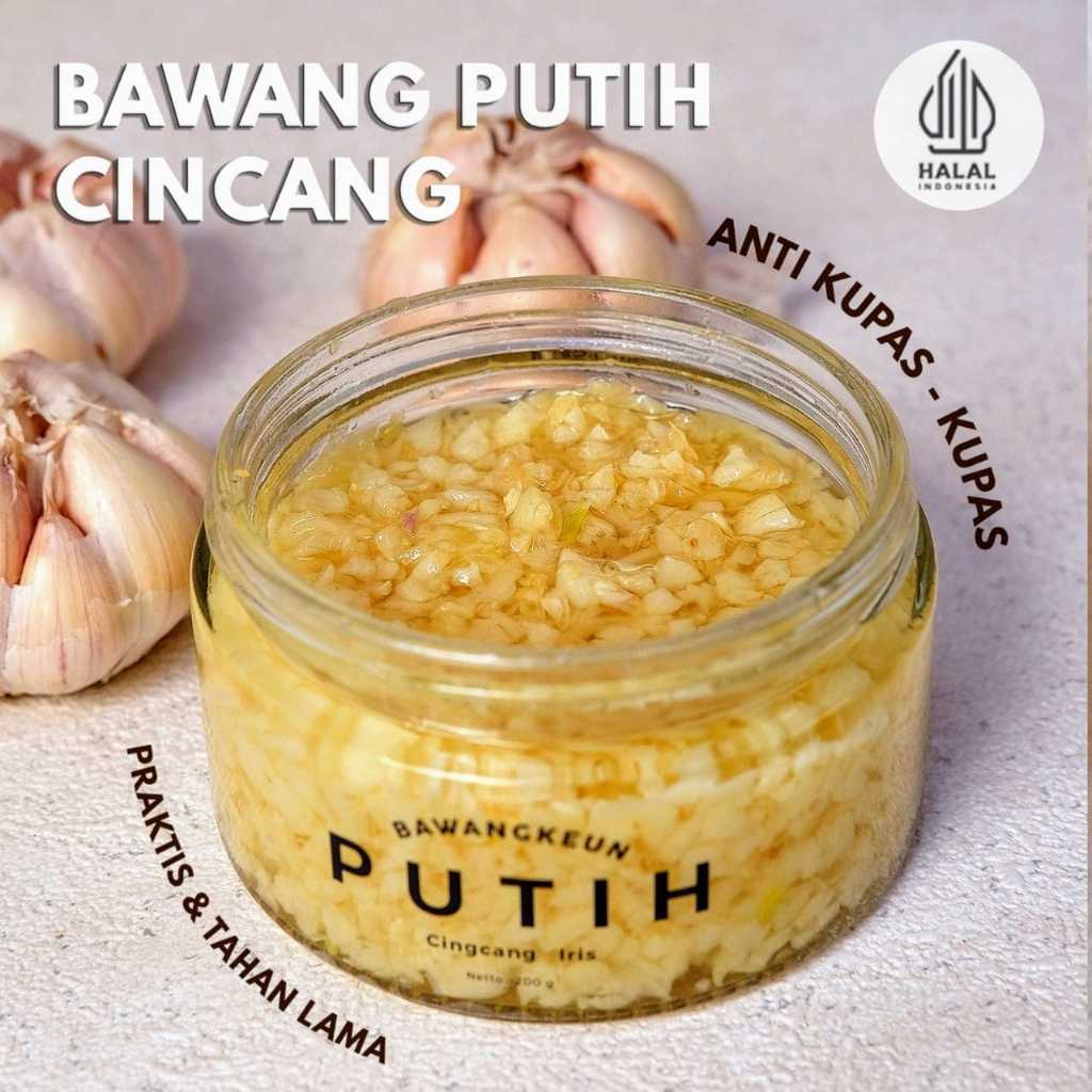 

Bawang Putih Cincang / Iris Minyak by BAWANGKEUN BUMBU Baceman Bawang Kupas Minced Garlic