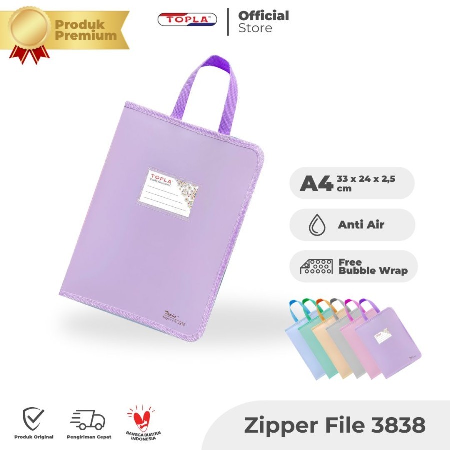 

Zipper File Topla 3838 Pastel A4