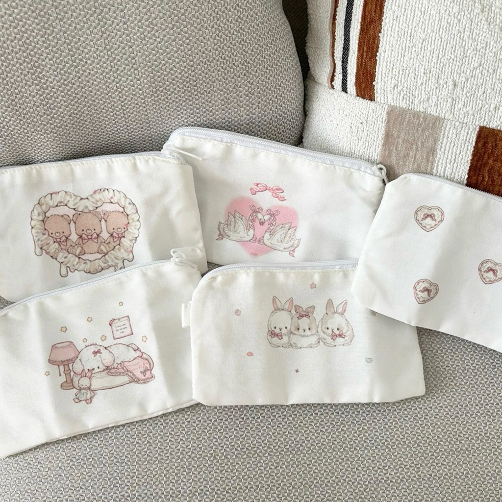 

Mocorie - Felinnea Coquette Pouch / Ribbon Coquette Pouch / Coquette Rabbit Pencil Case / Ribbon Organizer Pouch / Tempat Pensil Coquette Pita / Tempat Penyimpanan Serbaguna