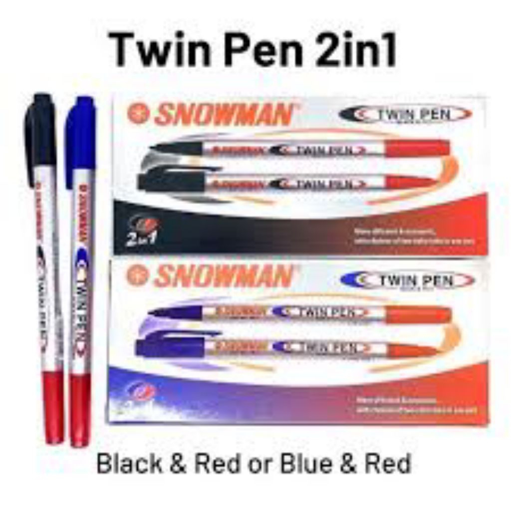 

Spidol snowman twinpen 2 warna
