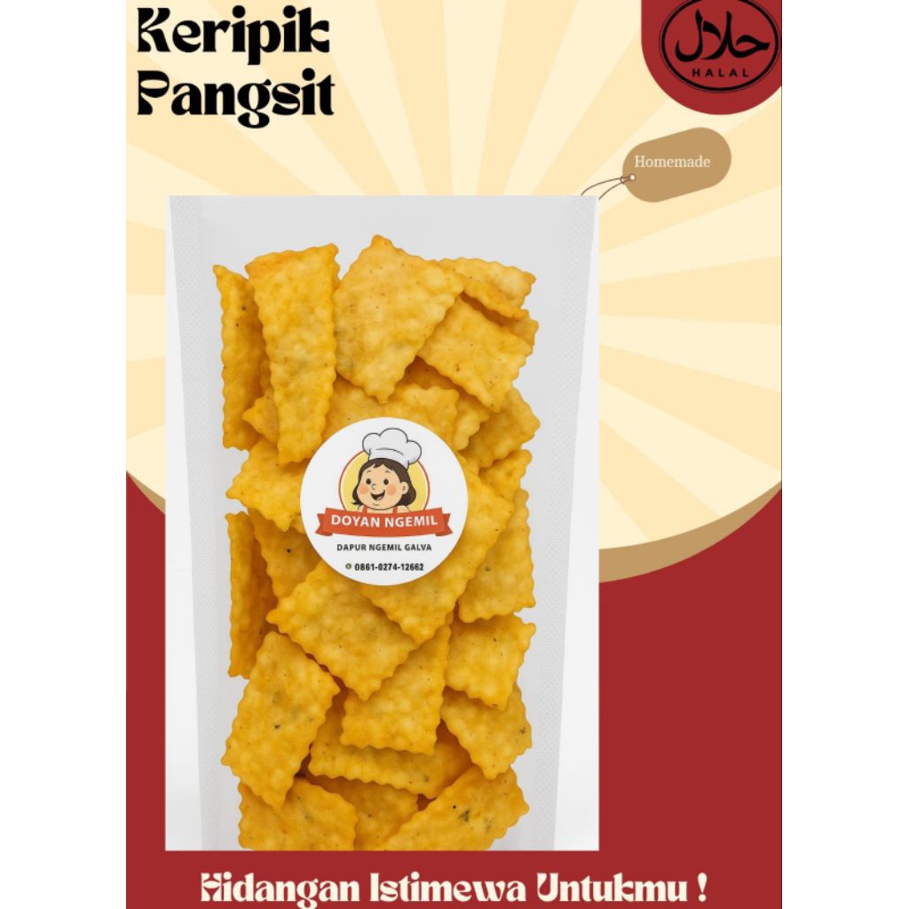

keripik pangsit pedes asin renyah 150-200gram