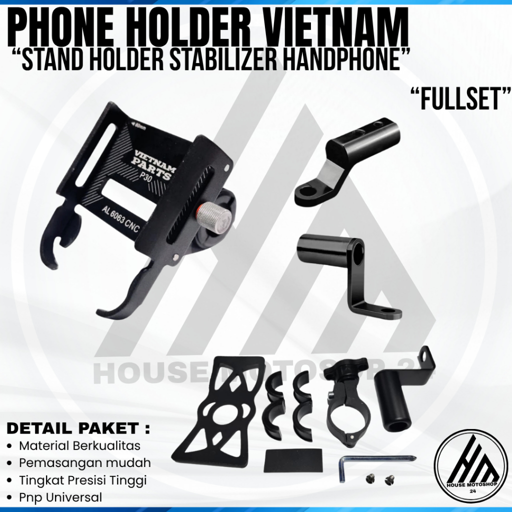 PHONE HOLDER GUB P30  DUDUKAN SPION PHONE STAND VIETNAM PARTS BREKET PHONE HOLDER GUB P30