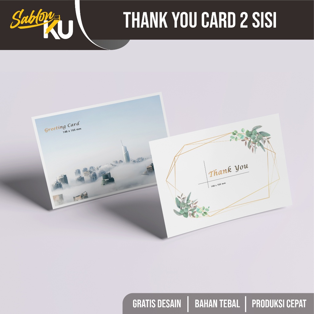 

Cetak kartu terima kasih terimakasih 2 sisi custom desain thanks card thank you card kartu souvenir hampers murah