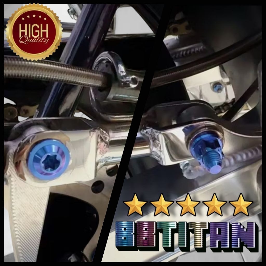 Ninja, Baut Titanium Set Stand Hub Ninja RR OLD RR NEW Gr5