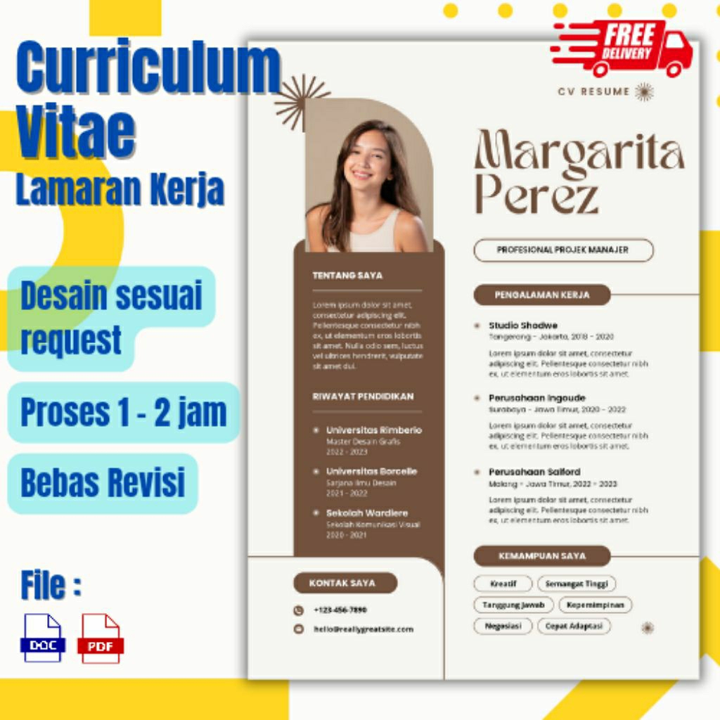 Jasa Pembuatan CV | Curriculum Vitae Fresh Graduate dan Semua Jurusan | Desain CV | Lamaran Kerja