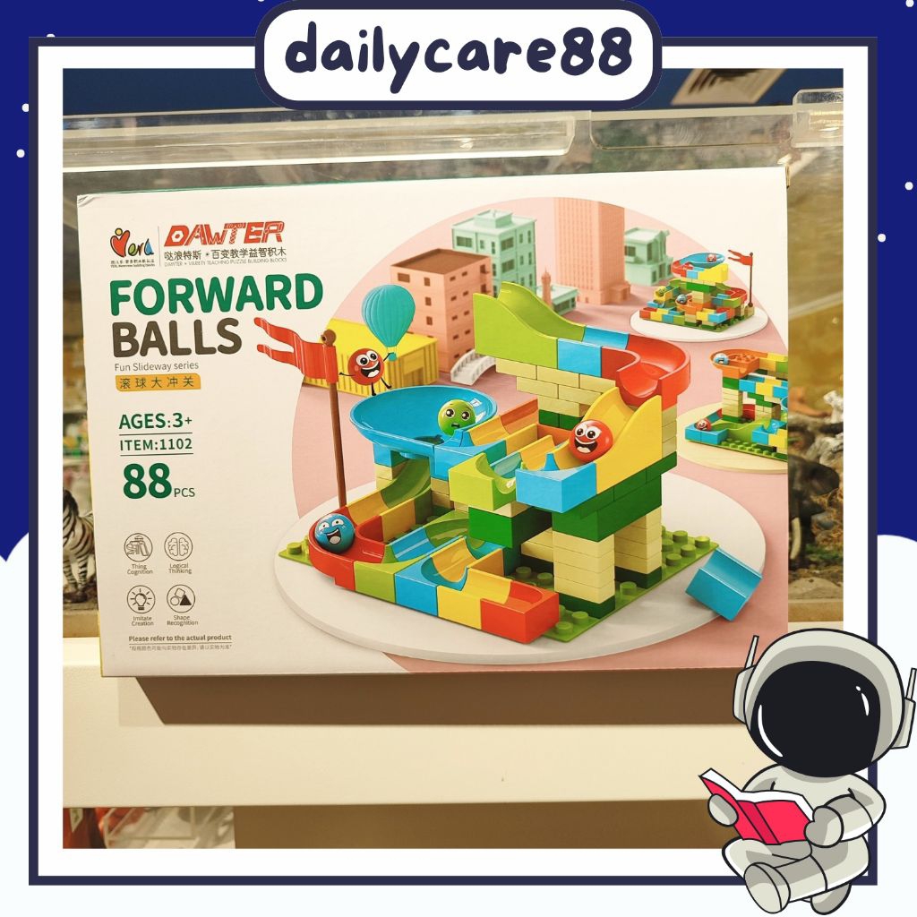 FORWARD BALL 88PC SIZE JUMBO / FUN SLIDEWAY SERIES/ DAWTER PUZZLE BUILDING BLOCKS / MARBLE RACE RUN 