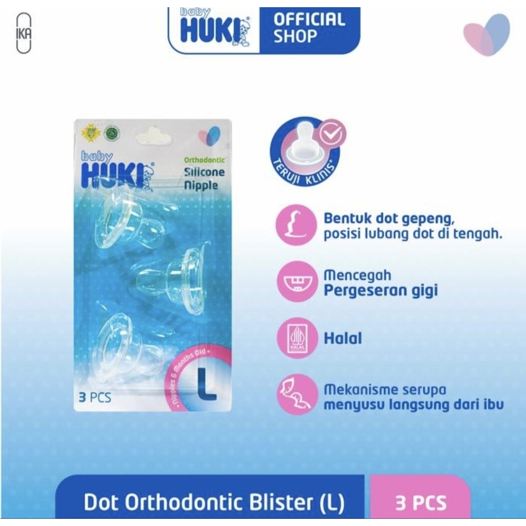 HUKI DOT SILICONE ORTHO BLISTER 3'S - L