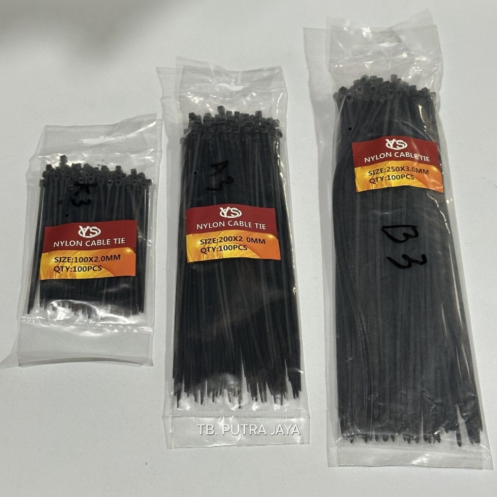 

Kabel Ties / Insulock / Kabel Tie Bahan Nylon YS Ukuran 10 20 25 cm isi 100 Pcs Warna Hitam Original Berkualitas
