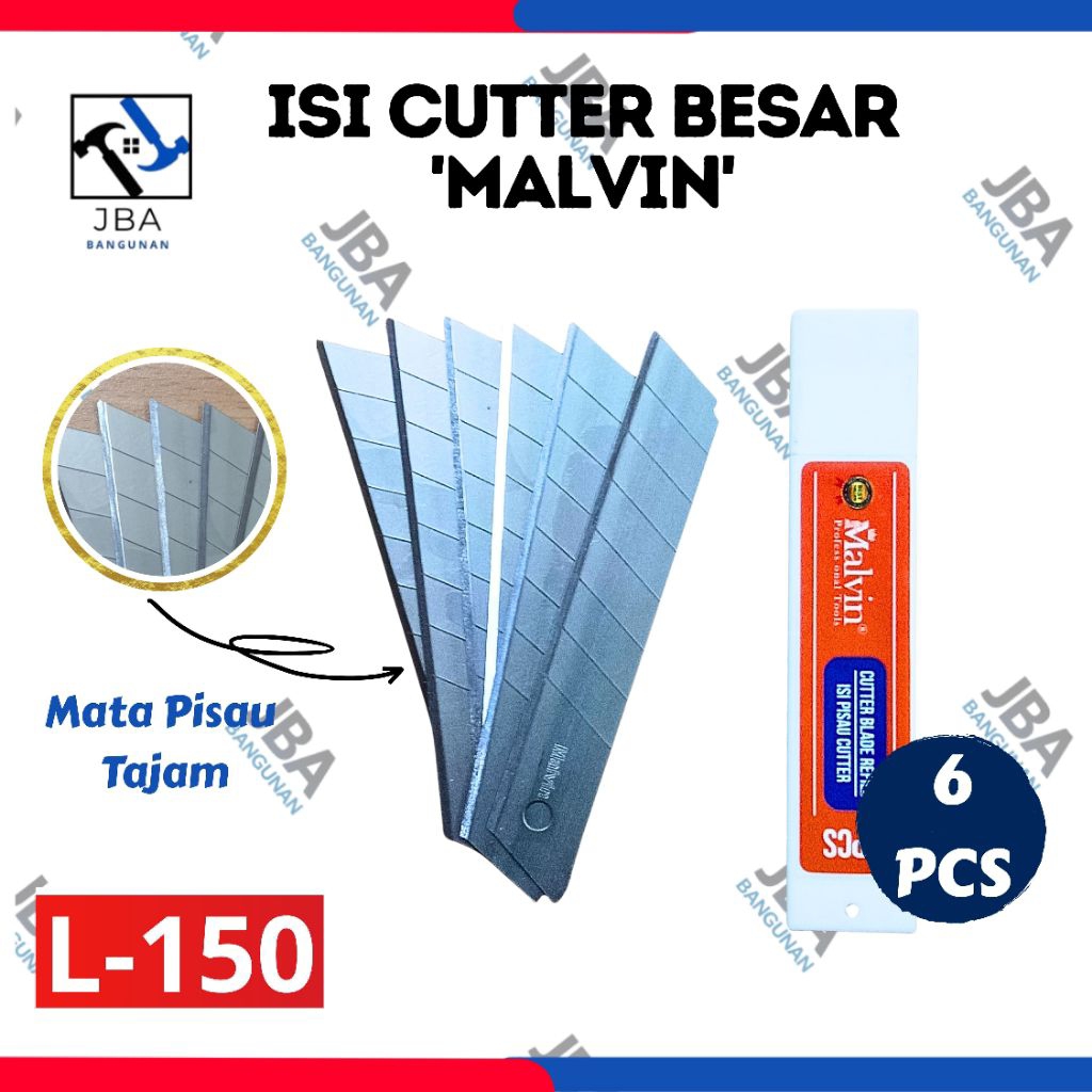 

Isi Cutter Besar L-150 Malvin isi 6pcs,isi Cutter Besar/isi Cutter/Cutter Blade Refill/Refill Cutter