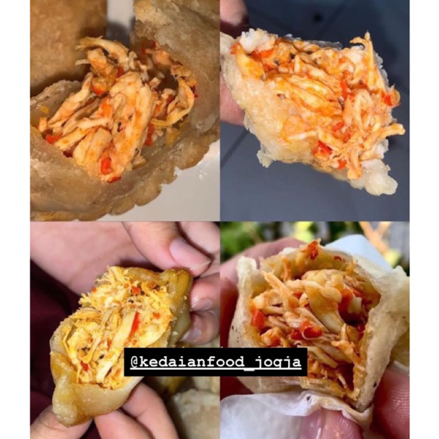 

Cireng Isi Ayam Suwir Pedas, free bubuk cabe kemasan vacum fresh produksi 100% isi full ayam