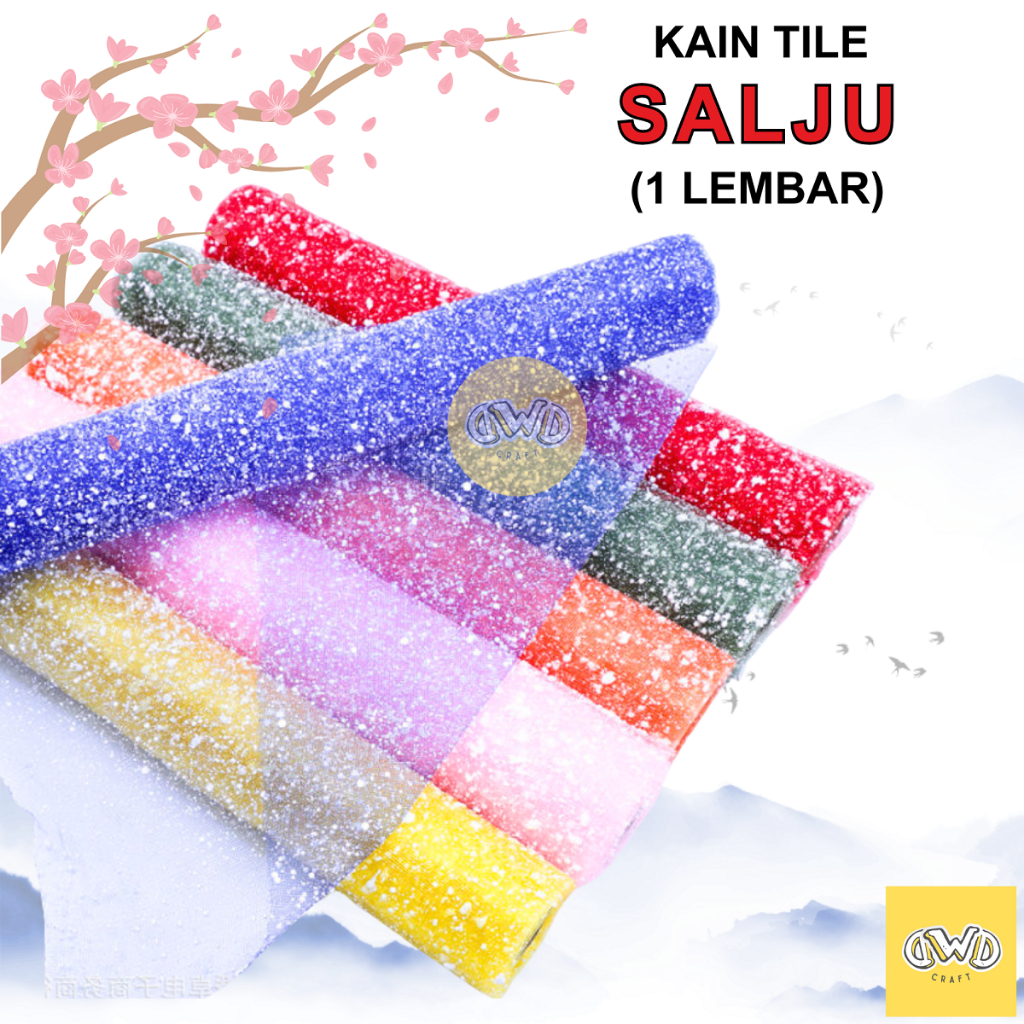 

(1 LEMBAR) Kain TILE SALJU / Snow Mesh Tile per roll BUKET BUNGA FLOWER WRAPPING / Snow Flake Poly Mesh