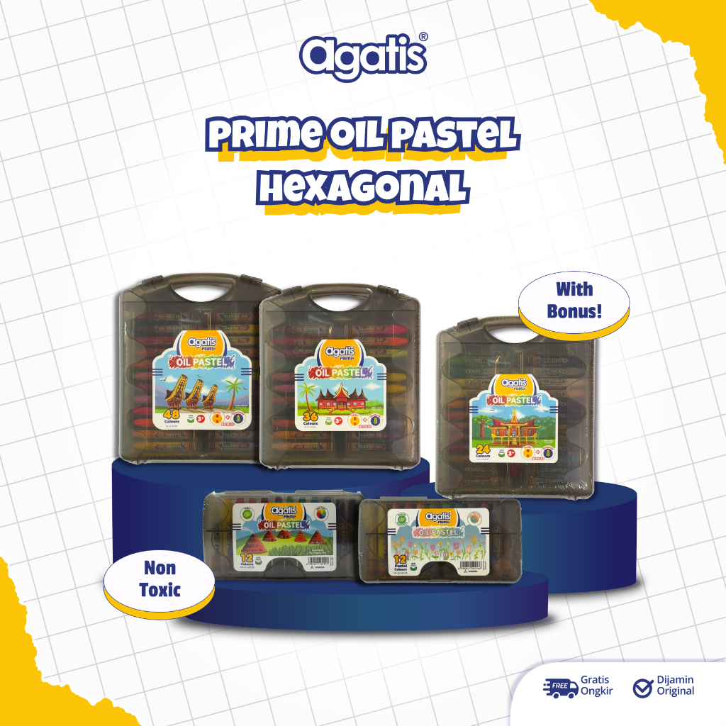 

AGATIS Oil Pastel Crayon [PRIME Series] 12, 24, 36, 48 Warna - Kualitas Premium Warna Halus & Cerah