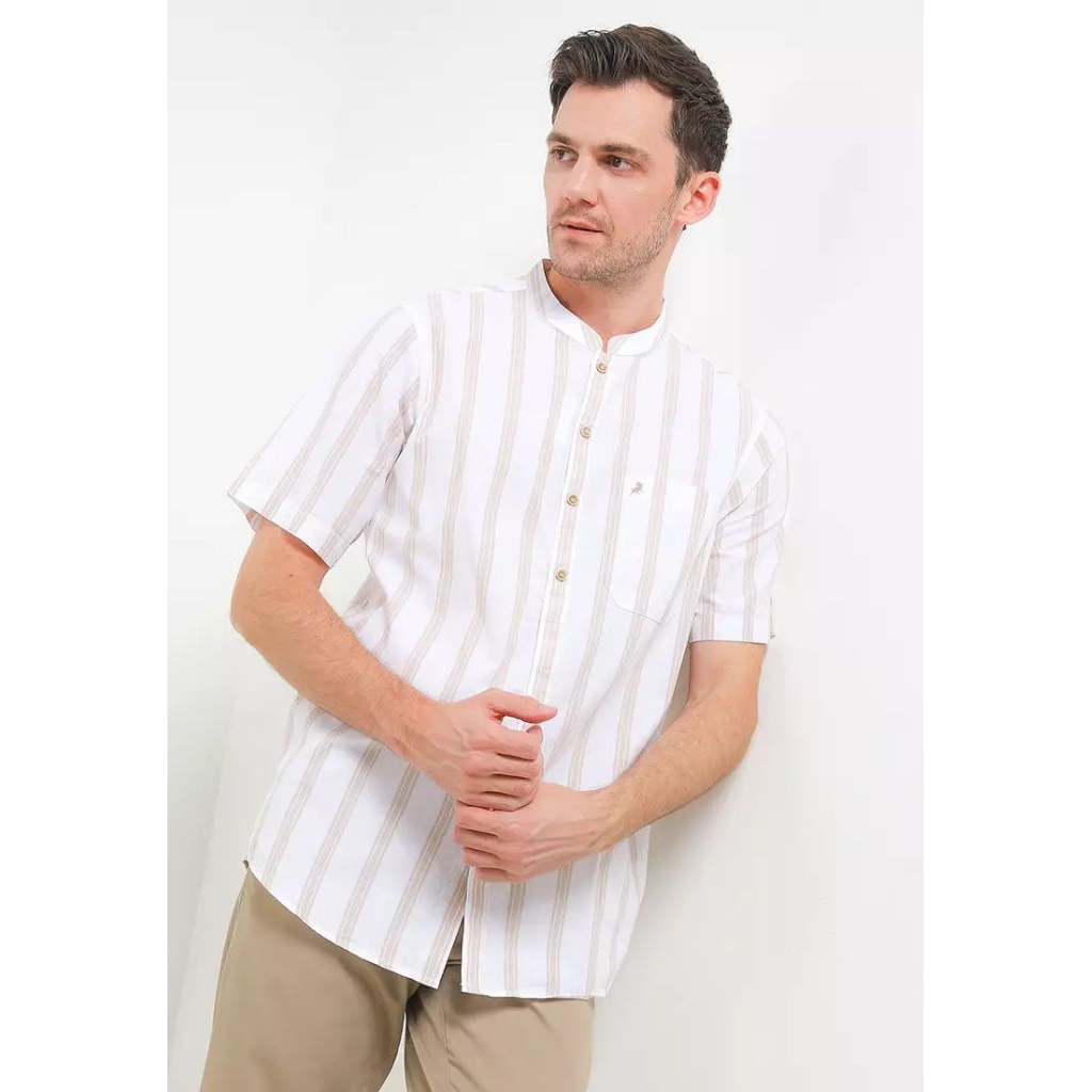 Cotton Slub KLS468WH KOKO LOIS ORIGINAL PRIA WARNA PUTIH GARIS WHITE