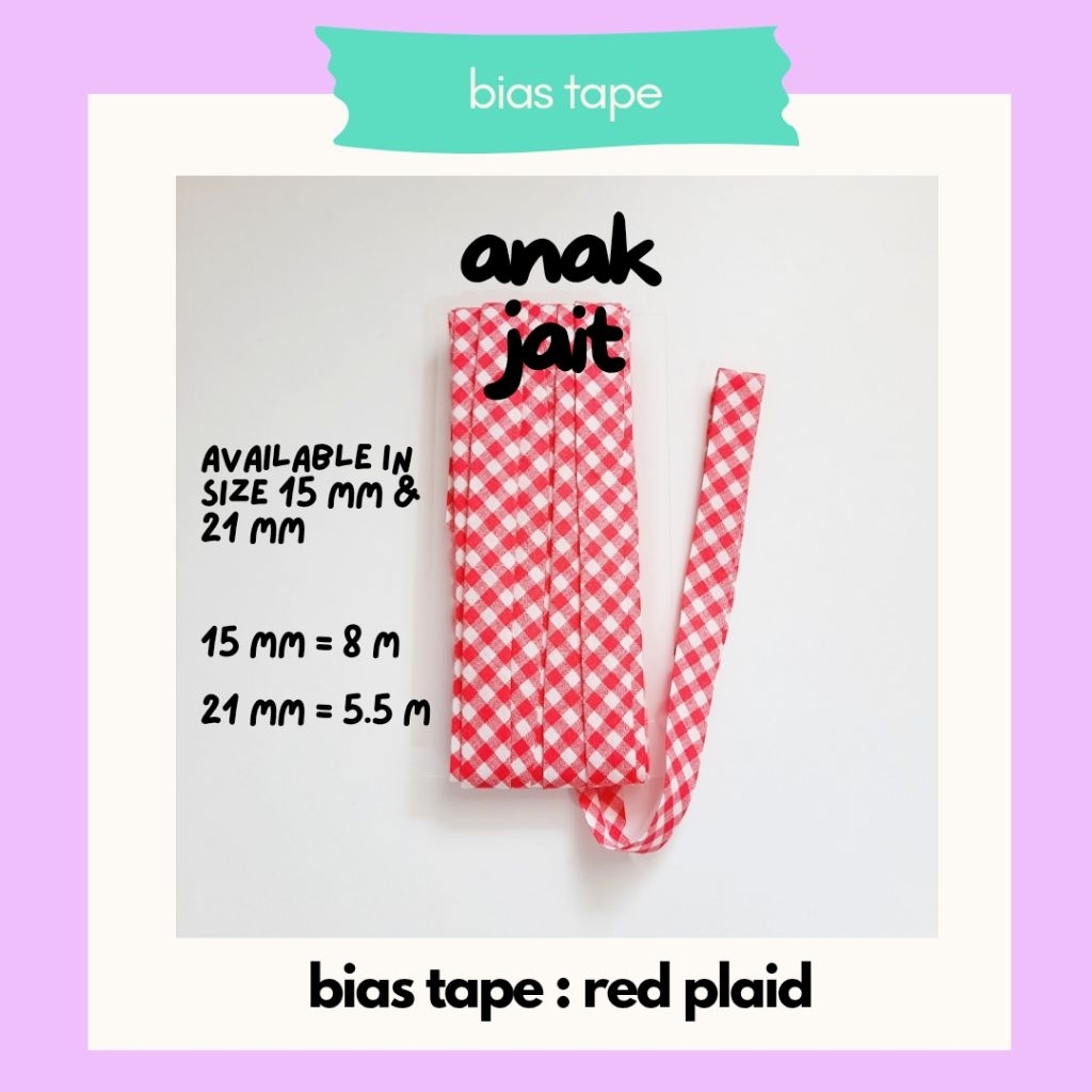 Bias Tape Bisban Katun/Bisban Katun Motif-Bisban Katun Motif Bunga /Bisban Katun Motif Kotak/Bias Ta