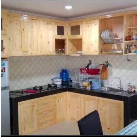 Kitchen set Kayu jati belanda, Lemari dapur bahan kayu jati belanda