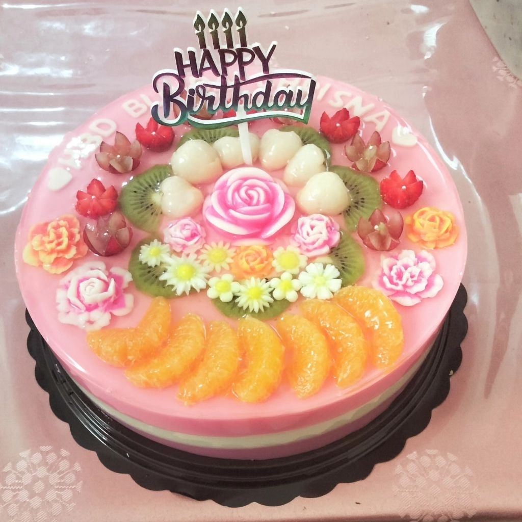 

puding tart ulang tahun diameter 30 cm