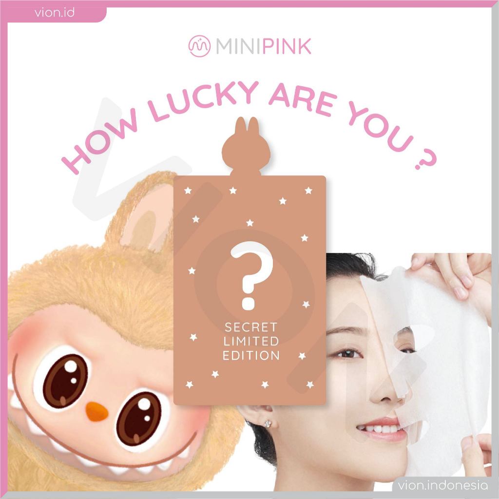 VION Labubu Mask MINIPINK BioAqua Fruit Mask Peach VitC Facial Sheet Mask Masker Wajah MP001 MP027