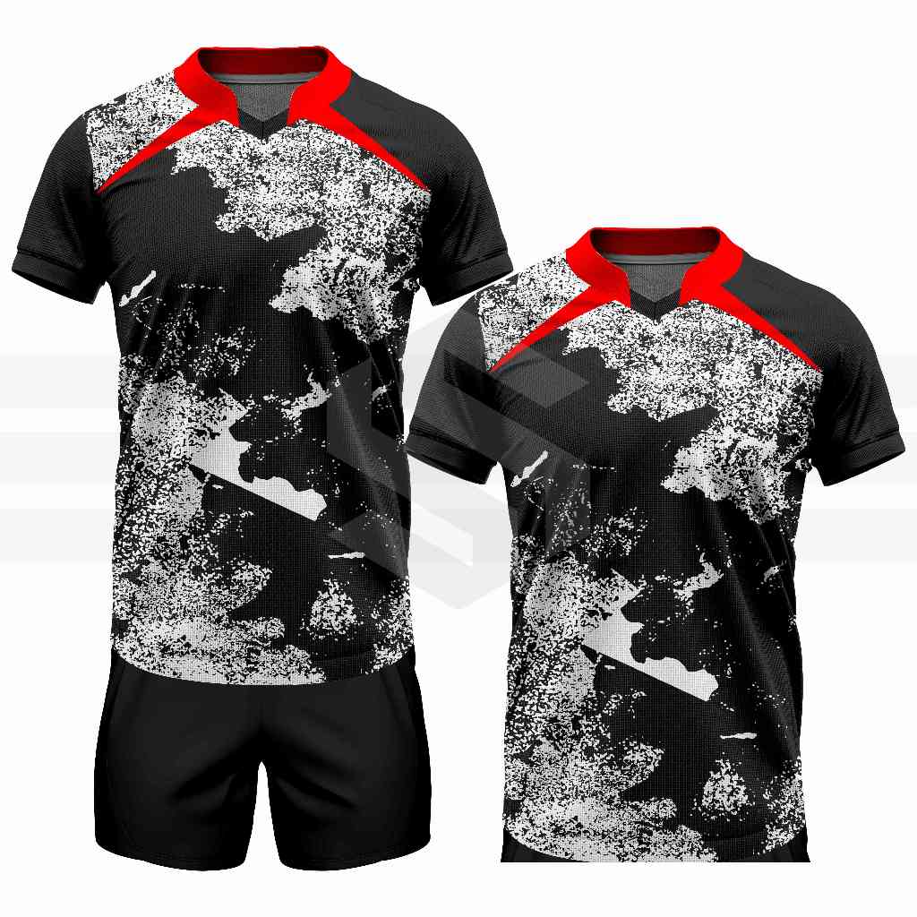 Baju Badminton Korea Hitam Setelan Jersey Badminton Kaos Atasan Bulutangkis