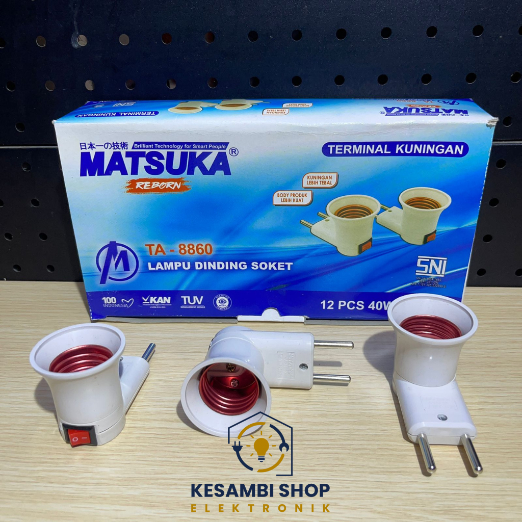 MATSUKA FITTING COLOK + SWITCH TA-8860 FITTING LAMPU + COLOK + SAKLAR MATSUKA