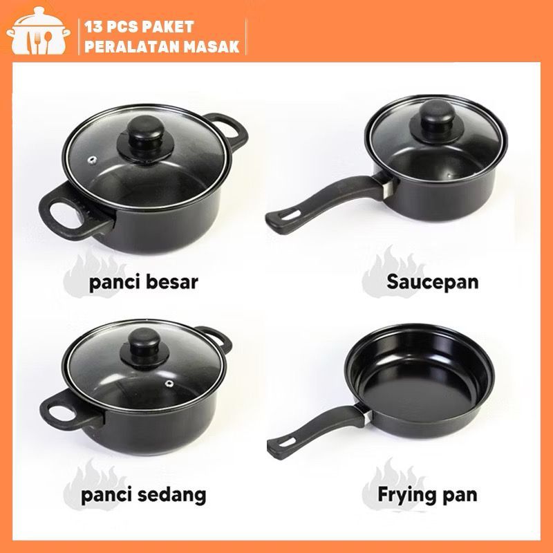CUCI GUDANG COD TERMURAH 13 pieces cookware set PANCI SET 13 IN 1