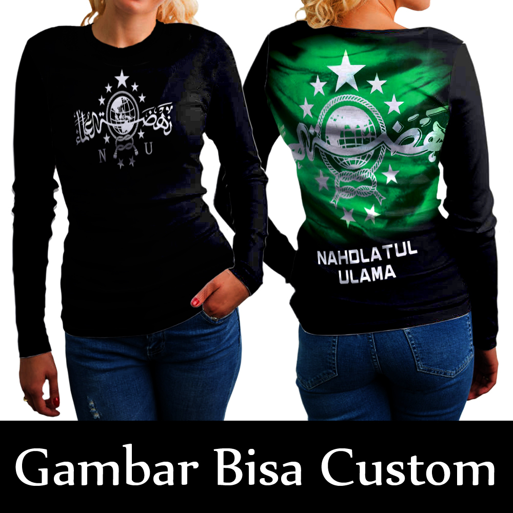 Kaos Nu Lengan Panjang / Baju Kaos Perempuan Nu / Baju Nahdlatul Ulama Wanita