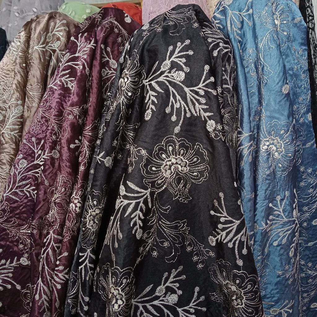 Kain Bordir - Kain Silk Bordir - Kain Satin Bordir - Kain Bordir Meteran