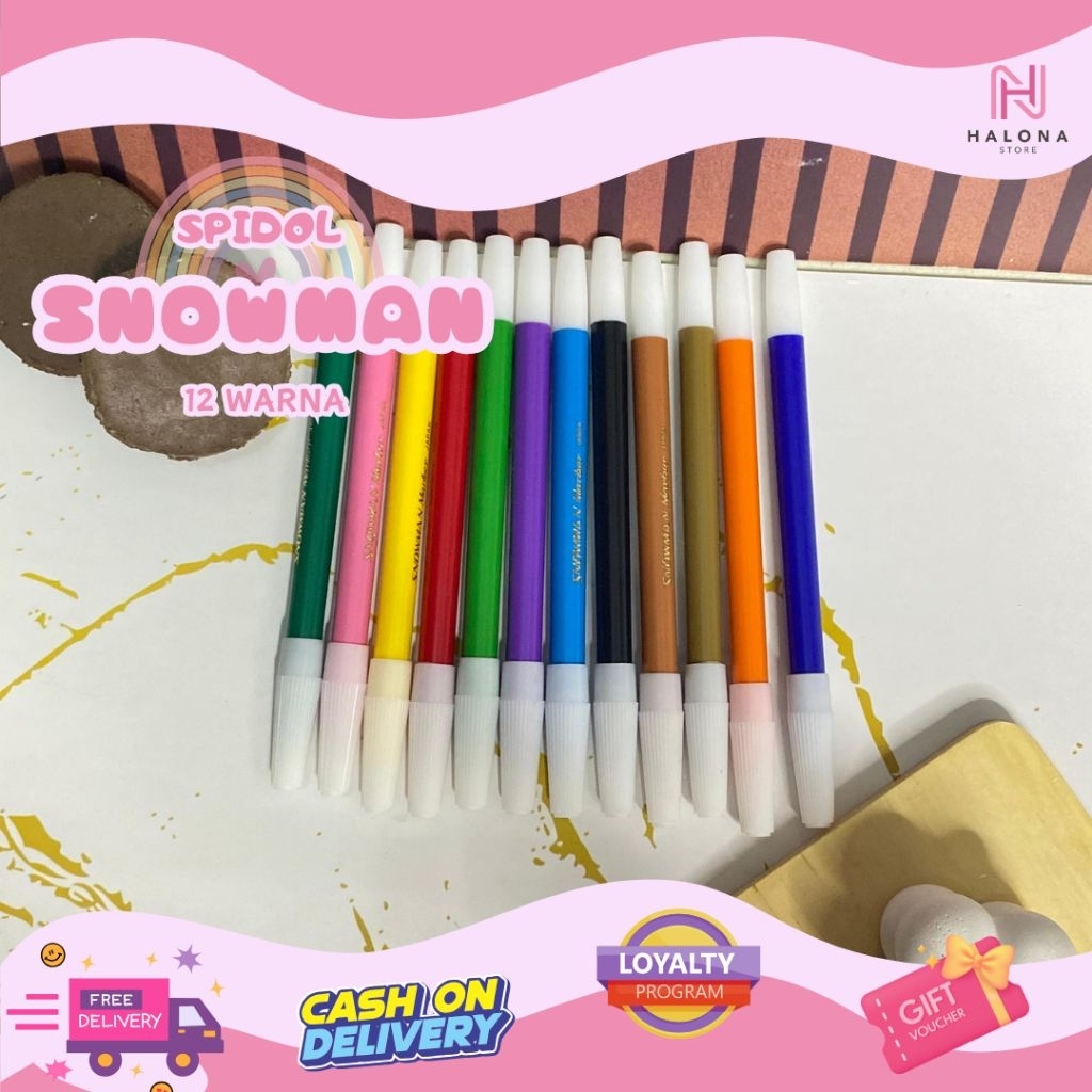 

SPIDOL SNOWMAN 12 WARNA COLOURING PEN PW-12A