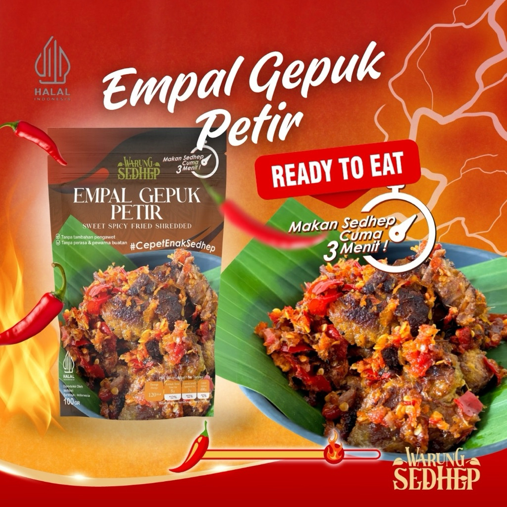 

Empal Gepuk Sapi Pedas Asli – Lauk Siap Saji Tanpa MSG Tahan Lama | Bisa Tanpa Kulkas