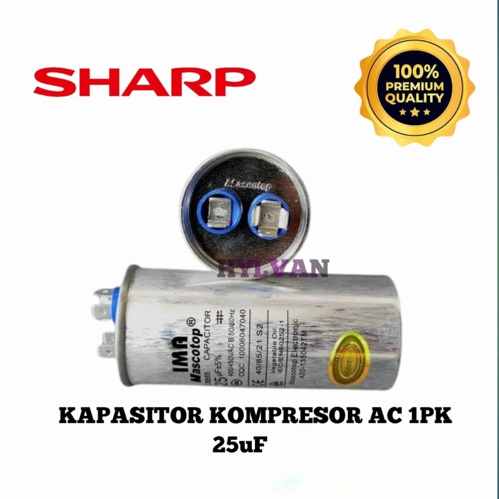 KAPASITOR COMPRESOR AC 1pk 25uF SHARP ORIGINAL IMA