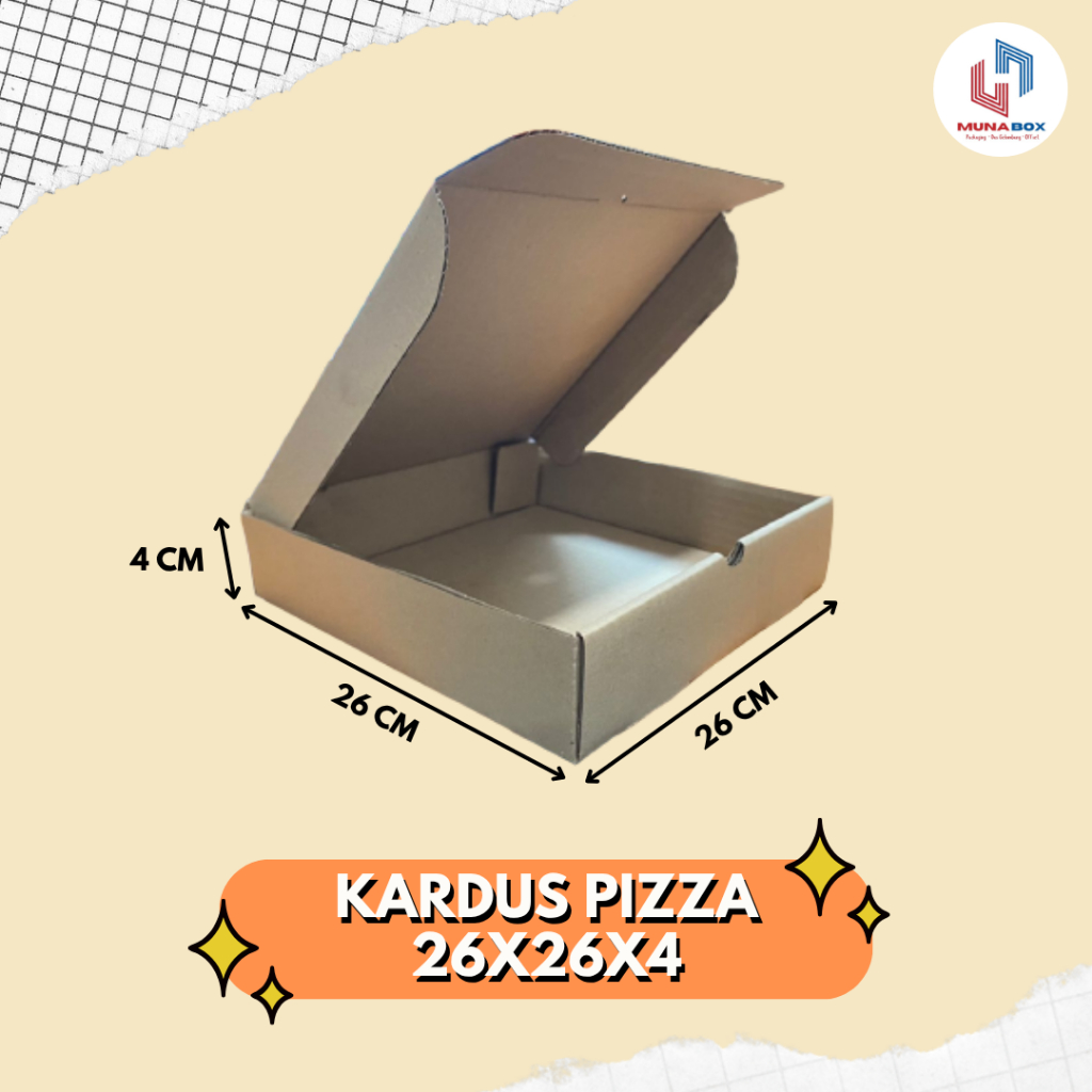 

Kardus Box Pizza 26x26x4 Kardus Kemasan Pizza Die Cut