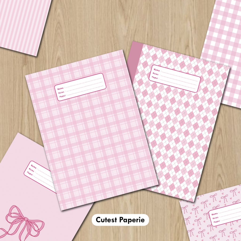 

[10 lembar] SAMPUL BUKU TULIS MOTIF AESTHETIC PASTEL PINK