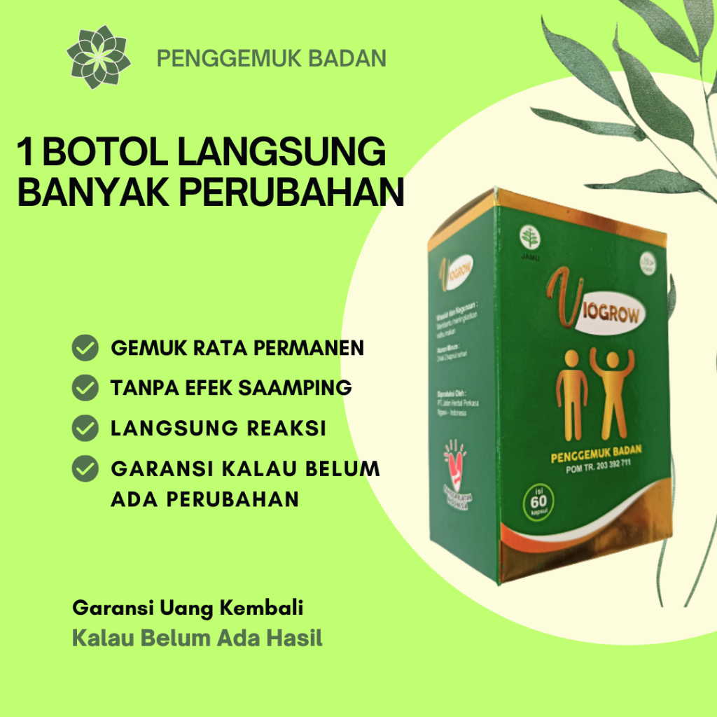 Penambah Berat Badan Viogrow Obat gemuk Permanen Penggemuk badan herbal alami serta penambah nafsu m