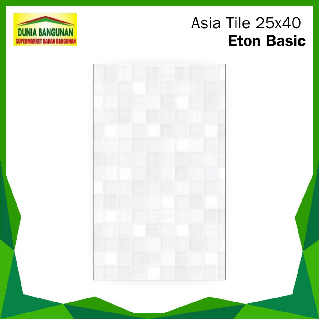 Keramik 25x40 Asia Tile Eton Basic Keramik Dinding Glossy Kamar Mandi / Keramik Dinding Dapur