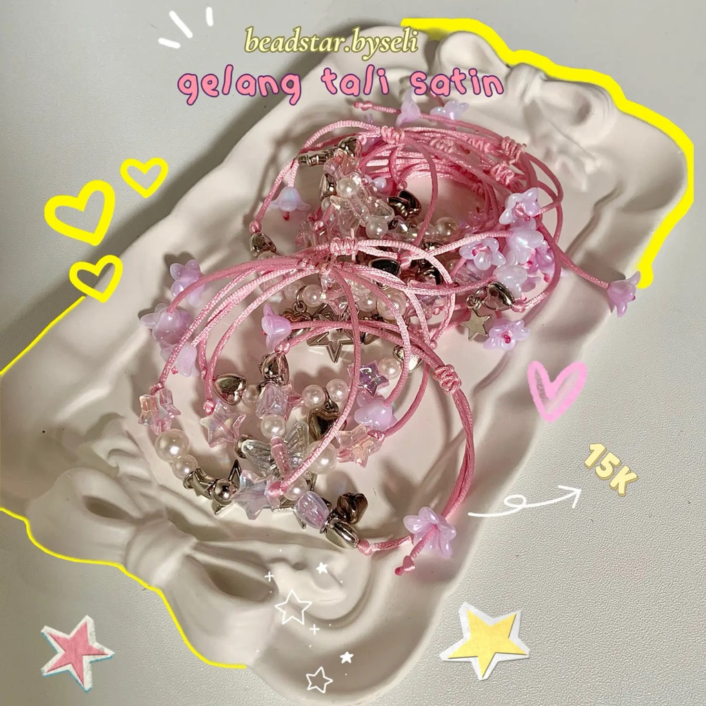 gelang serut | gelang tali serut | gelang tali satin