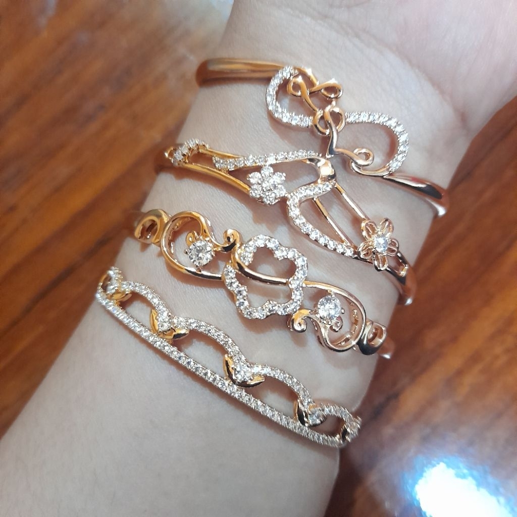 Gelang Bangle bukaan samping merek XUPING gelang imitasi gelang lapis emas