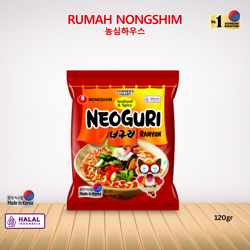 

Nongshim - NEOGURI Seafood & Spicy Noodle 120 gram Halal Indonesia Asli dari Korea