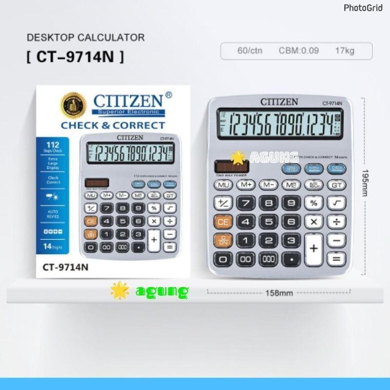 

CALCULATOR CT - 9714 N 14 DIGITS