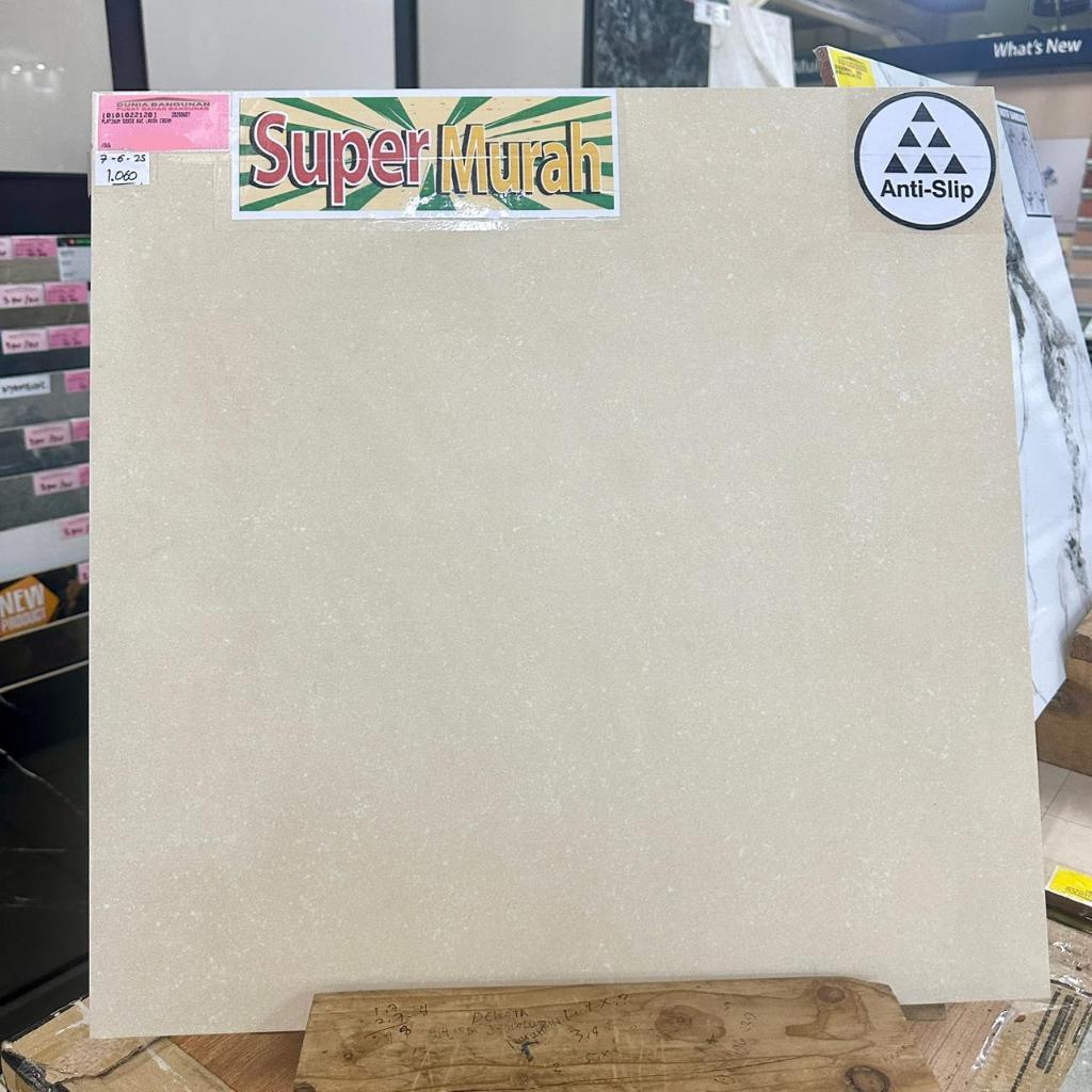 Keramik Lantai 50x50 ANTI SLIP Platinum Laxon Cream Keramik Lantai Kamar Mandi Cutting
