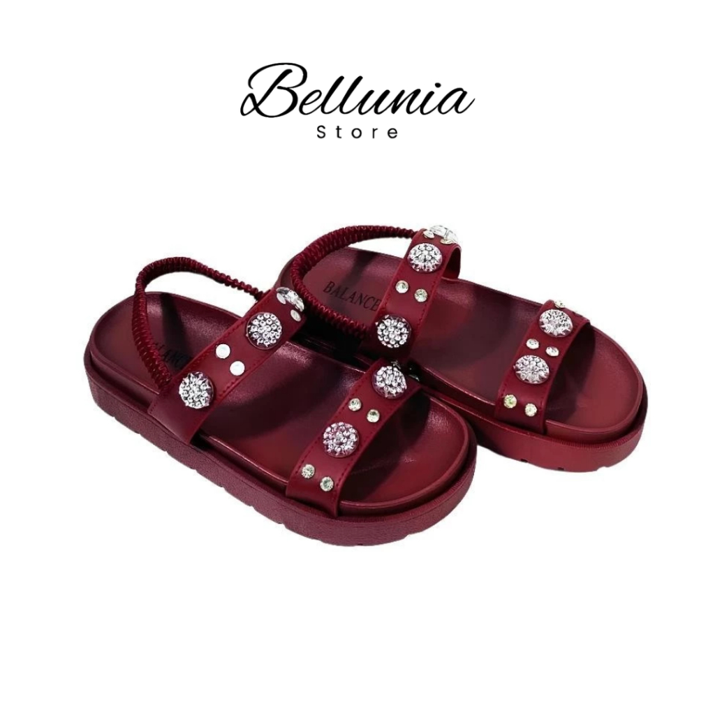 Sandal Tali Belakang Wanita Motif Diamond Jelly Sendal Kerja Import Balance 1997-1A