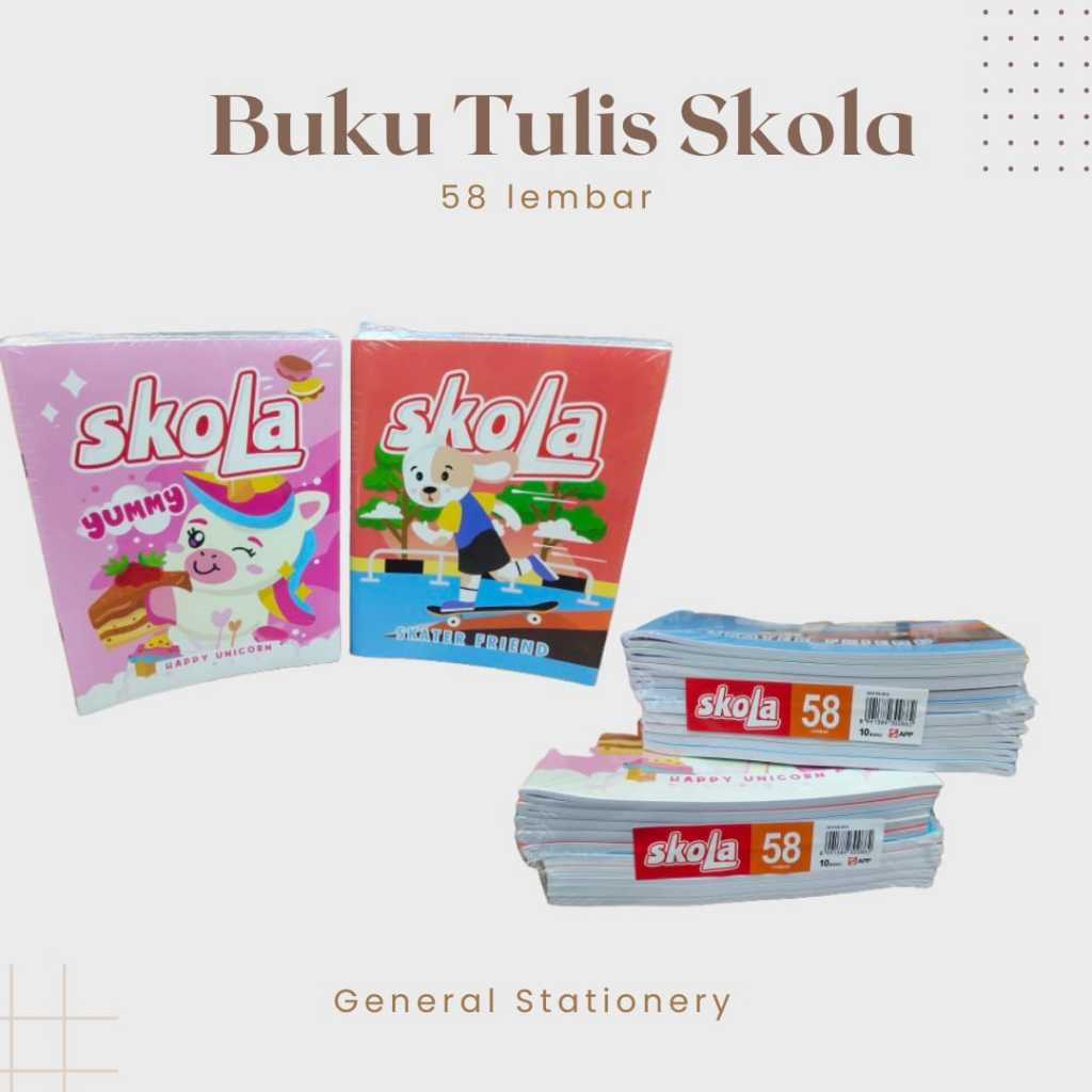 

Skola Buku Tulis 58 Lembar / Buku Tulis Merk Skola 58 Lembar / Pak