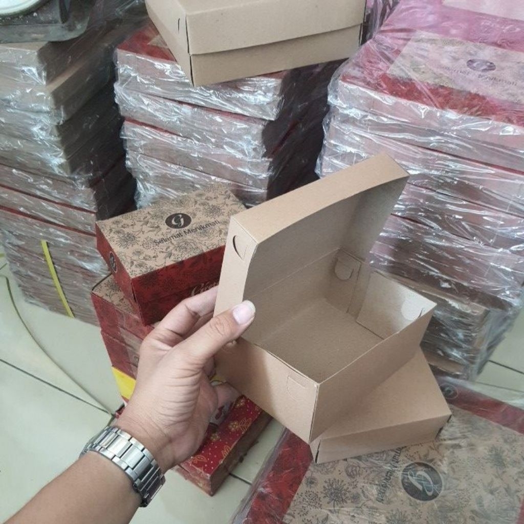 

( isi 100pcs) Dus 10x15 Snack Polos Brown R3 ukuran 10cmx15cm tinggi 4,5cm dus kue terlaris berkualitas dan elegant