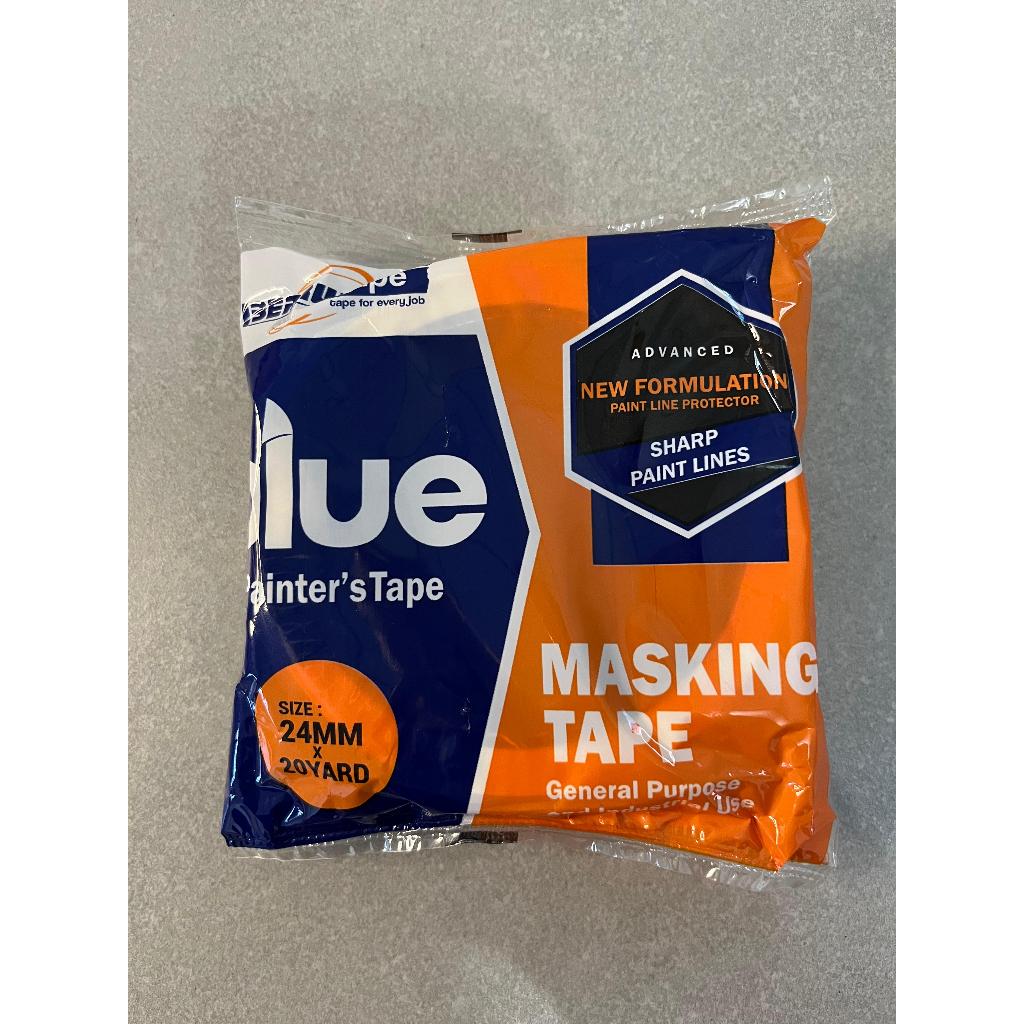 

MASKING TAPE SIZE 24 MM (1 INCH) / LAKBAN KERTAS BERRY / Blue Painter's Tape / Masking Tape: Solusi Pengecatan Rapi dengan Garis Tajam