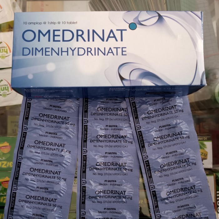 Omedrinat 50MG 𝟏 𝐒𝐓𝐑𝐈𝐏 𝐈𝐒𝐈 𝟏𝟎 𝐓𝐀𝐁𝐋𝐄𝐓 - Obat Mabuk Perjalanan/Vertigo/Pusing