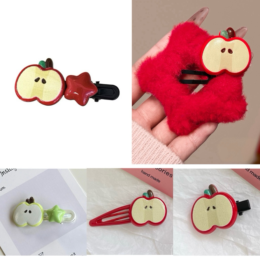 Penjepit Rambut Apel Apple Merah Lucu