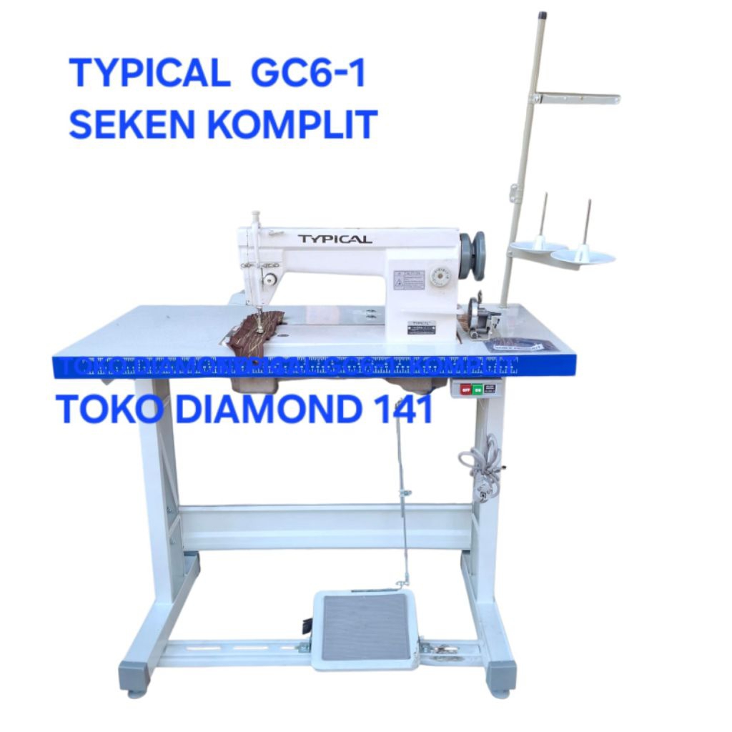 Mesin Jahit TYPICAL GC6-1 SEKEN KOMPLIT ( BONUS LAMPU )