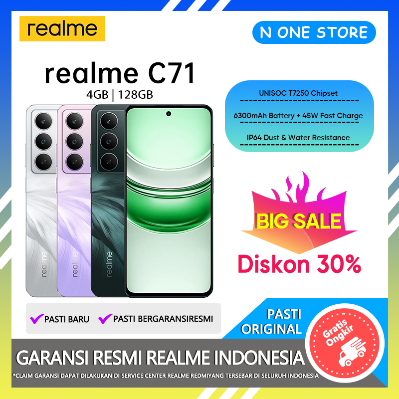 realme C71 8/128GB (8+16GB Extended RAM) NFC Garansi Resmi Hp Murah Terbaru 2025 Ori Handphone COD
