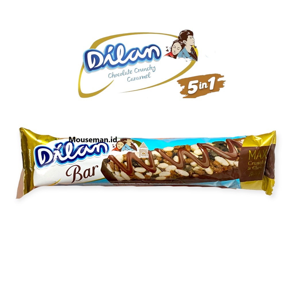 

DILAN CHOCO BAR BISKUIT COKLAT 5in1 Makanan Ringan Krispi Beras Rasa Vanila dan Karamel Lapis Cokelat 18gr